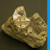 Cuarzo, var. cristal de roca, Diamante de Herkimer (E.U)/Ite